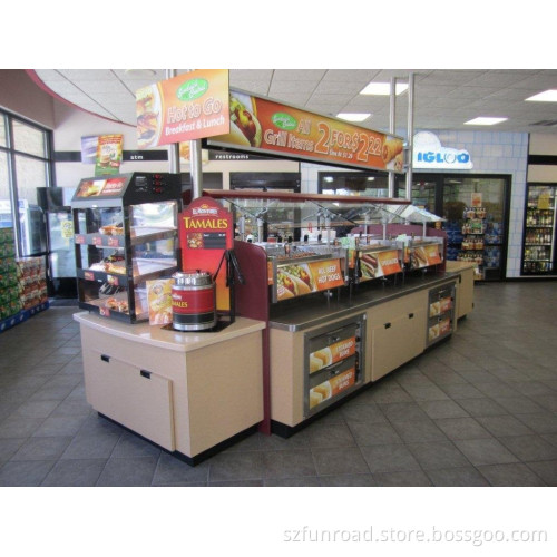 customized fast food and braed kiosk stands for malls and supermarket
